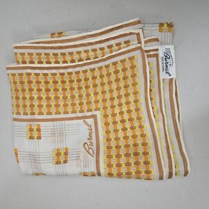 Vintage 50s Yellow Brown Plaid Anytime Hanky Original Tag Burnel